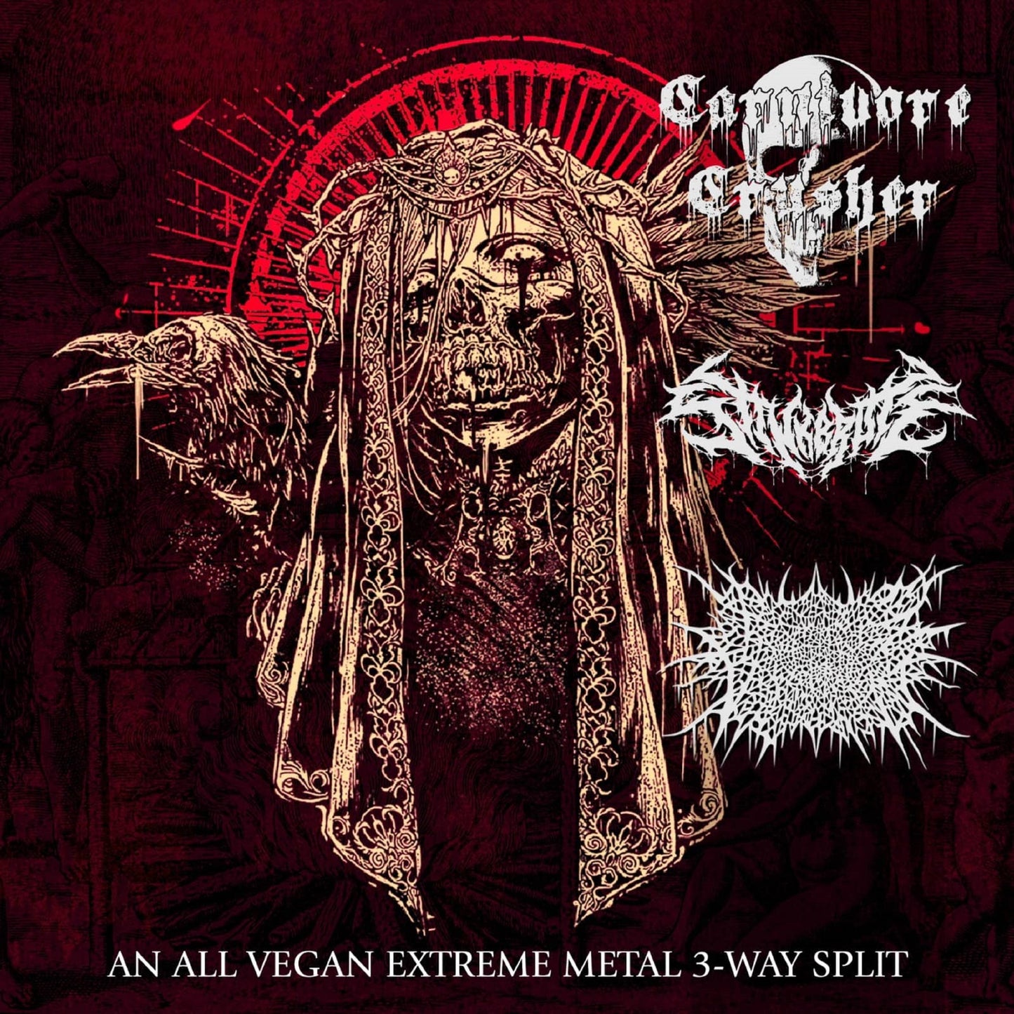 Carnivore Crusher / Stinkbrute / Propitious Vegetation – An All Vegan Extreme Metal 3-Way Split CD